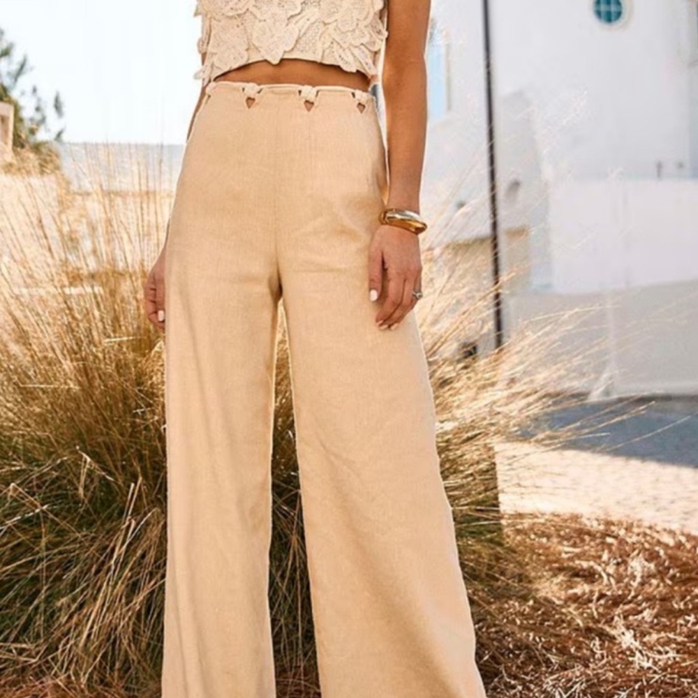 ANTONIO MELANI Tan Wide Leg Pants